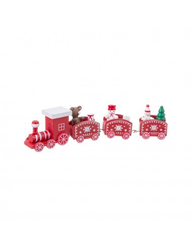 Tren decorativo madera rojo Navidad Tren decorativo madera rojo Navidad