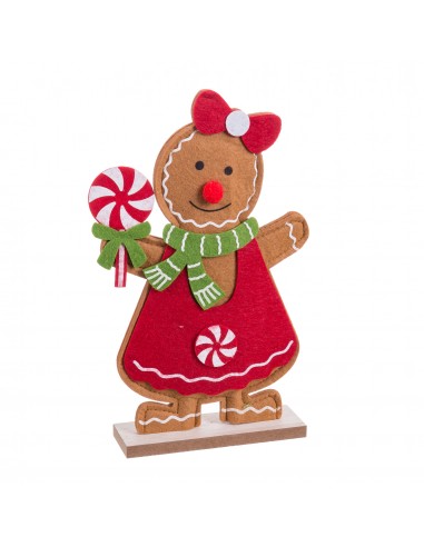 Figura navideña muñeca jengibre fieltro