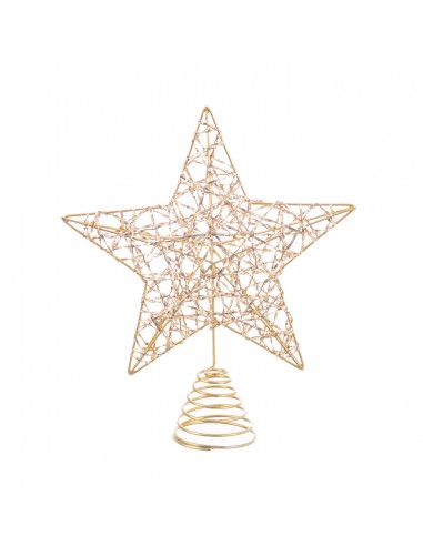 Estrella punta árbol metal dorado