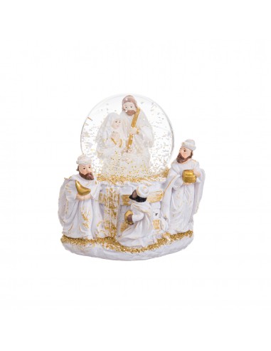 Bola nieve nacimiento resina blanco y... Bola nieve nacimiento resina blanco y...