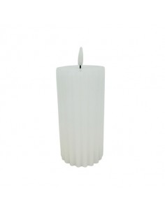Vela blanca led rayas 15cm