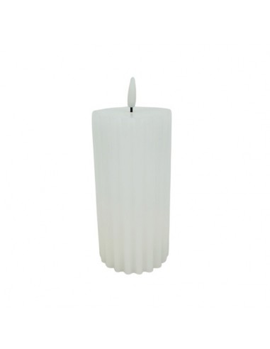 Vela blanca led rayas 15cm