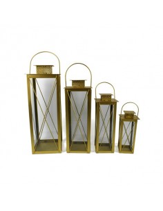 Farol metal dorado con asa...