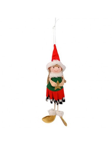 Colgante árbol Navidad muñeca con gorro
