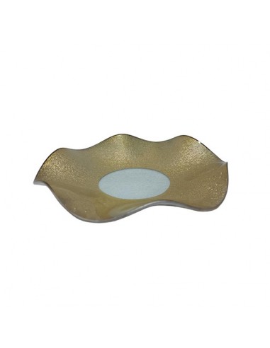 Centro de mesa cristal dorado...