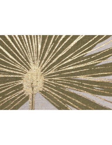 Cojín hoja dorada con borlas 45cm Roilo