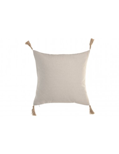 Cojín hoja dorada con borlas 45cm Roilo