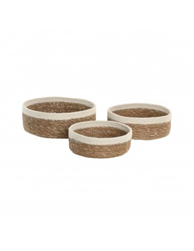 Cesta redonda yute borde algodón Orlan