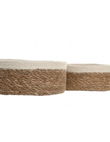 Cesta redonda yute borde algodón Orlan