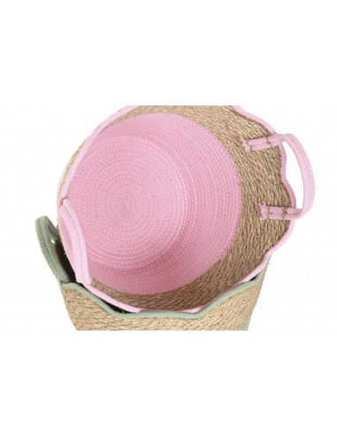 Cesta fibra y algodón borde ondulado...