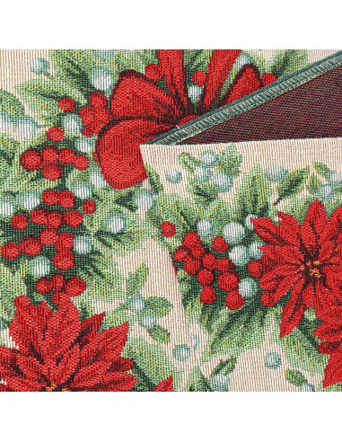 Camino de mesa coronas Navidad