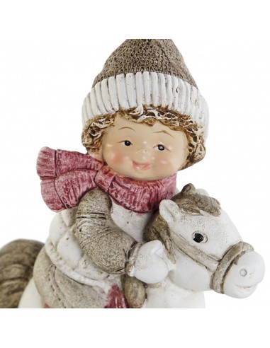 Figura decorativa resina niño caballo...