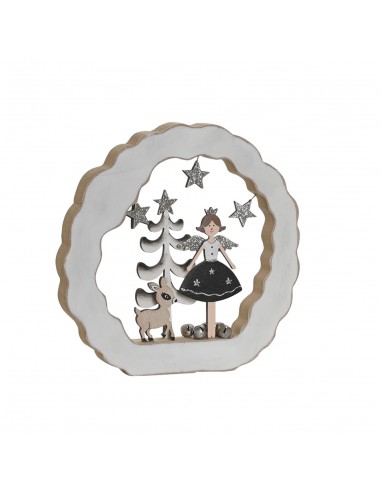 Figura decorativa madera ángel Navidad