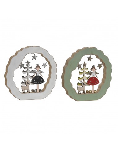 Figura decorativa madera ángel Navidad