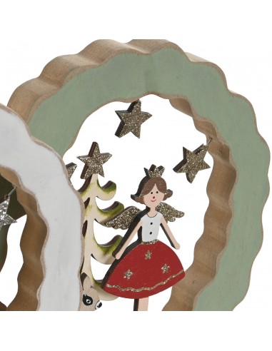 Figura decorativa madera ángel Navidad