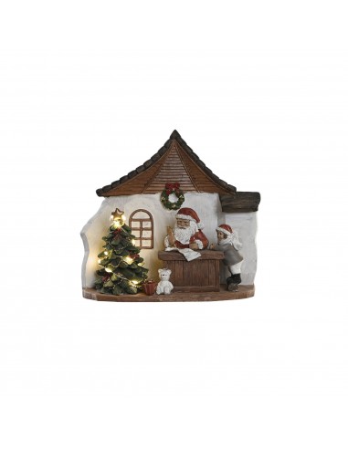 Figura decorativa casa Papá Noel con luz