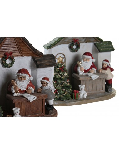 Figura decorativa casa Papá Noel con luz