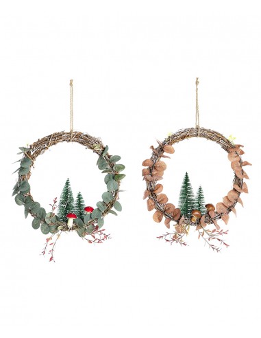 Corona con árbol navidad y setas led