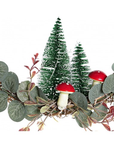 Corona con árbol navidad y setas led