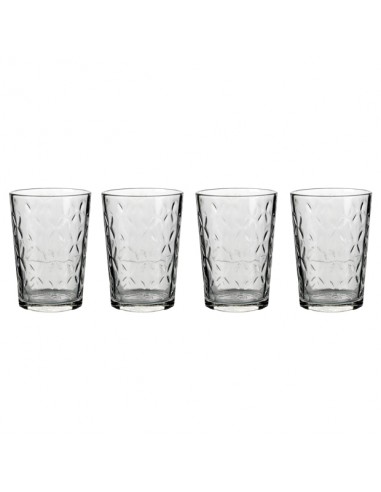 Set 4 vasos cristal relieve 200ml Tiol