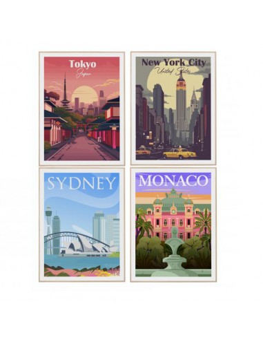 Póster enmarcado ciudades 30x40cm