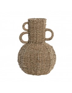 Jarrón fibra y metal 36cm...