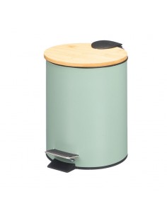 Papelera metal verde tapa...
