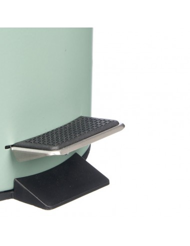 Papelera metal verde tapa bambú 3L Luar