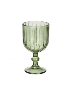 Copa cristal verde rayas...