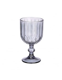 Copa cristal azul rayas...