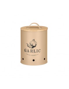 Bote ajos beige con tapa...