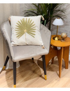 Cojín hoja dorada con...