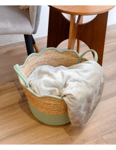 Cesta fibra y algodón borde...