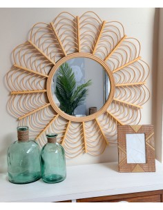 Espejo mimbre 71cm Boreal