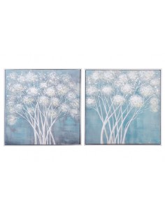 Cuadro ramo flores azul 60cm 2