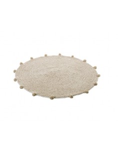 Alfombra redonda beige con...