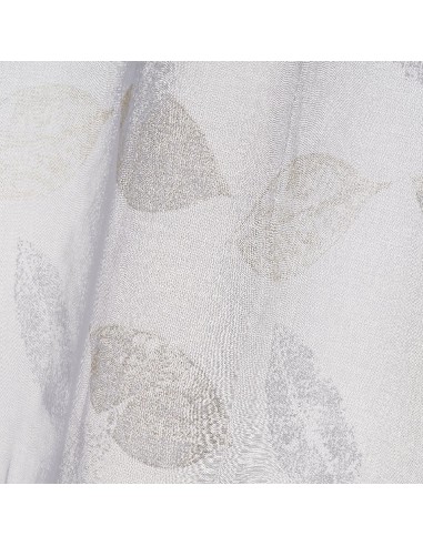 Cortina visillo blanca con hojas...