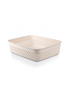 Cesta rectangular crema 25cm