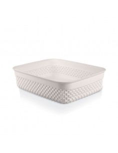 Cesta rectangular blanca 25cm