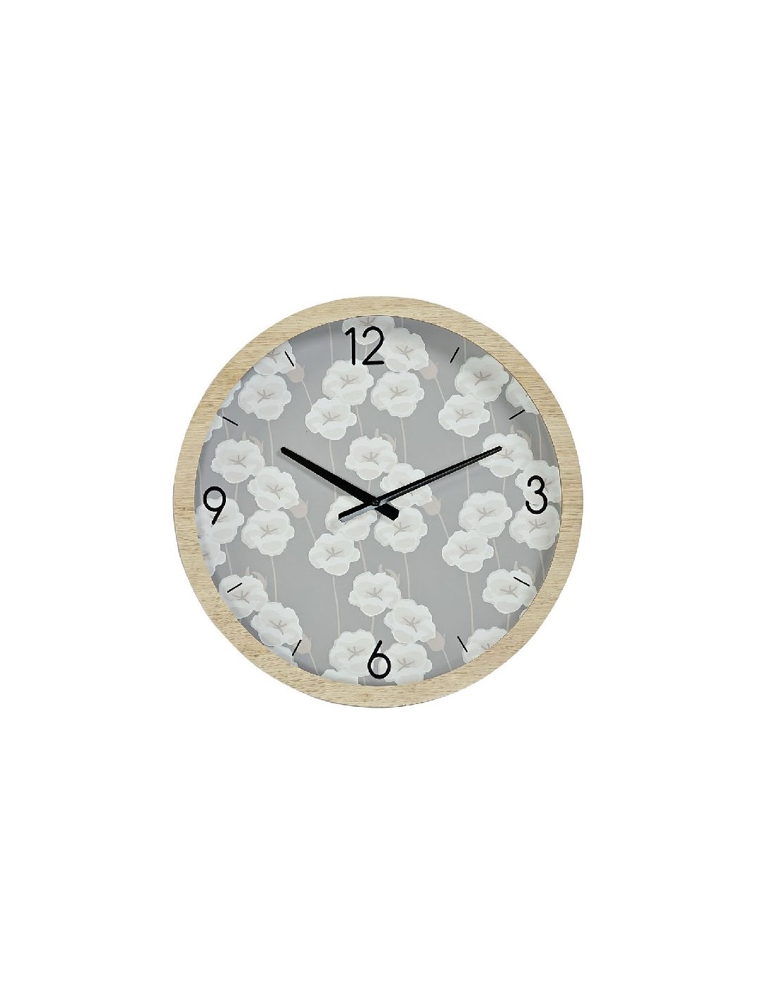 Reloj pared adhesivo redondo 50 cm Negro