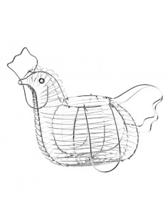 Cesta huevera gallina metal...