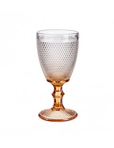 Copa de vino pie ambar