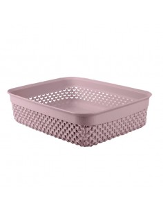 Cesta rectangular rosa 25cm